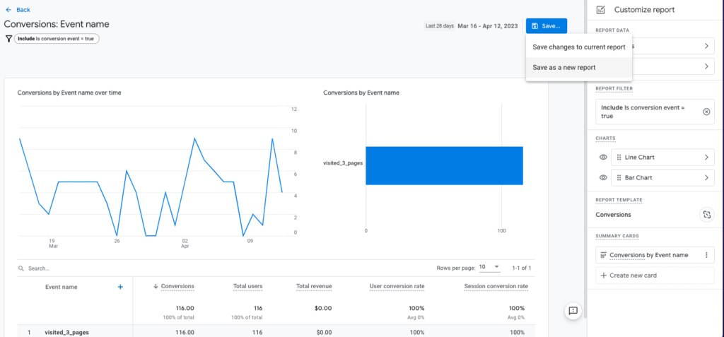 Customize your reports to reflect whichever GA4 metric you prefer.