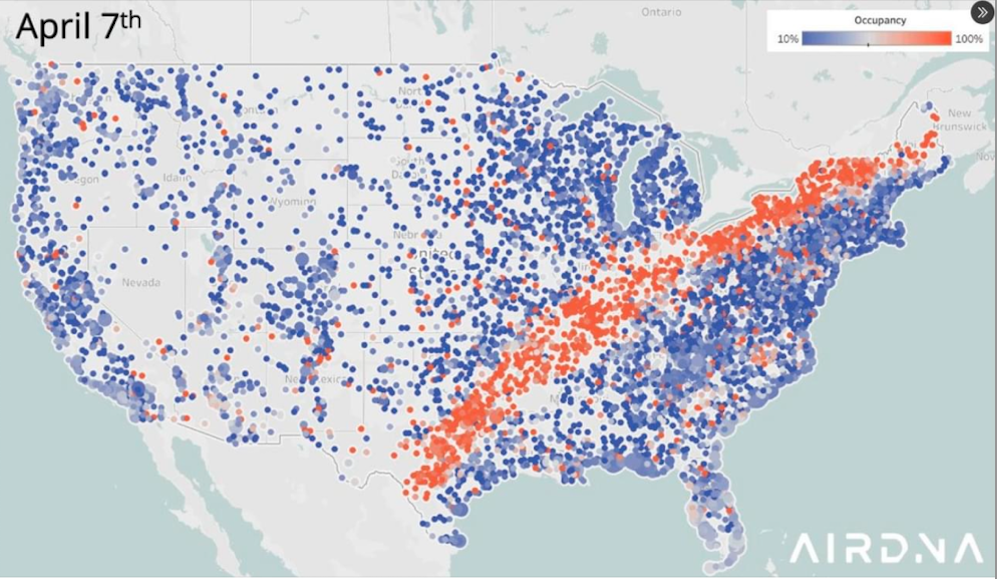 Occupancy levels in the path of totality for the eclipse