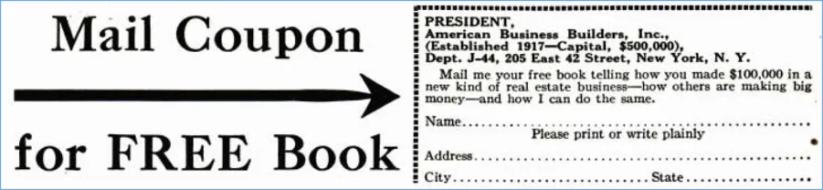 Image of an old mail in coupon.